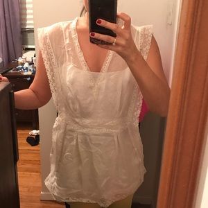 Moschino silk blouse with lace detail